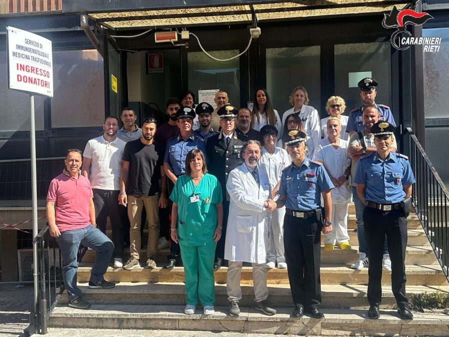 Rieti, Carabinieri e Asl insieme per la raccolta sangue: 36 militari donano in vista dell’estate