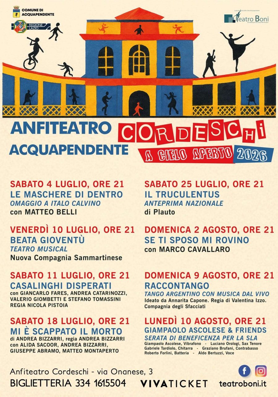 Acquapendente: commedia brillante al Cordeschi e residenza artistica con Marco Sgrosso