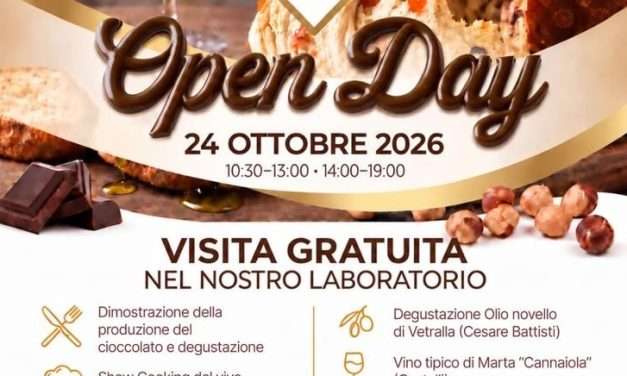 La Cimina Dolciaria a Capranica (VT) apre le porte: il 24 ottobre 2026 un Open Day tra cioccolato, nocciole e sapori della Tuscia